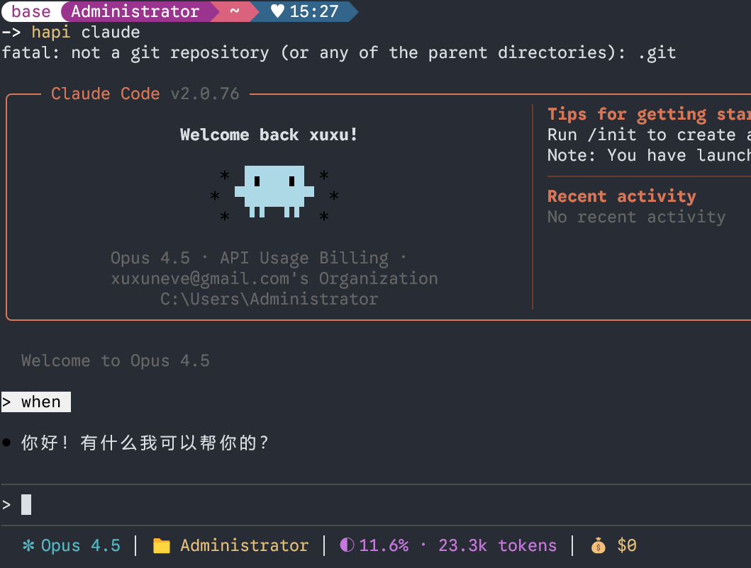Startup commands