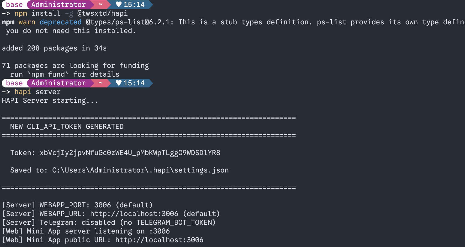 Save the Token credential